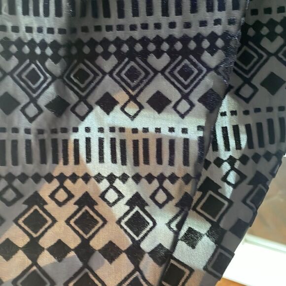 Anthropologie Meadow rue navy blue diamond abstract velvet cocktail party dress - Picture 11 of 17